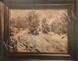  Kieselbach, Géza - Winter Landscape; oil on canvas; Signed lower right: Kieselbach Géza